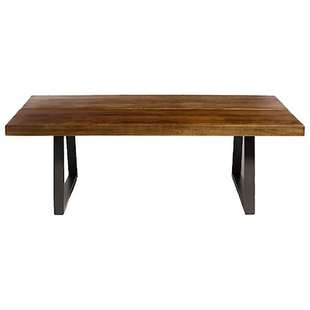 Contemporary Coffee Table with Wood Top